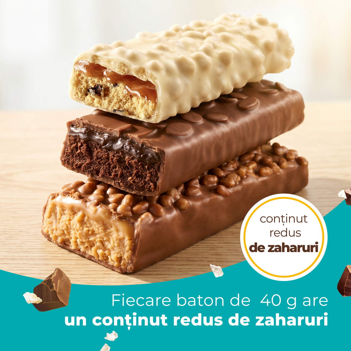 Baton bogat în proteine cu gust de ciocolată și caramel sărat - 15x40g