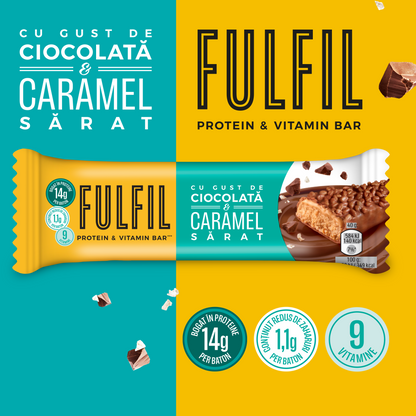 Baton bogat în proteine cu gust de ciocolată și caramel sărat - 15x40g