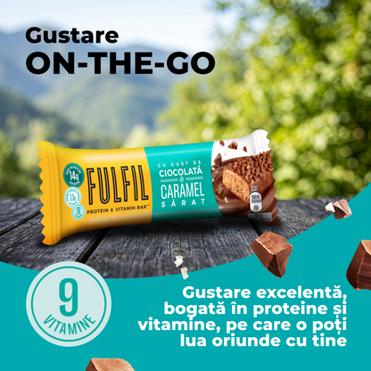 Baton bogat în proteine cu gust de ciocolată și caramel sărat - 15x40g
