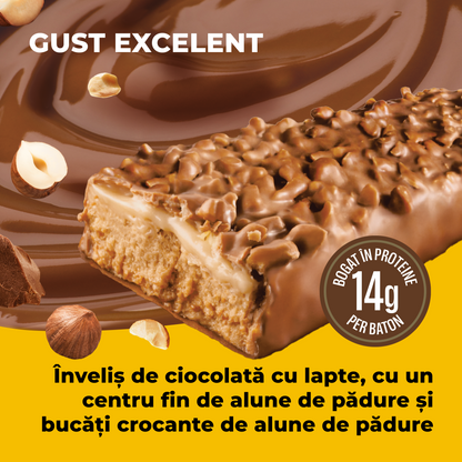 Baton bogat în proteine cu gust de ciocolată și alune de pădure - 15x40g